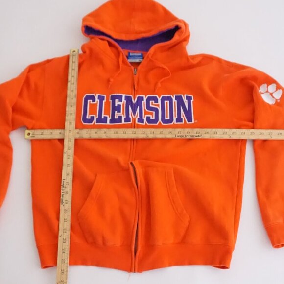 Clemson Tigers NCAA Orange Collegiate Zip Up Sweatshirt XL By Campus Heritage - Picture 3 of 10